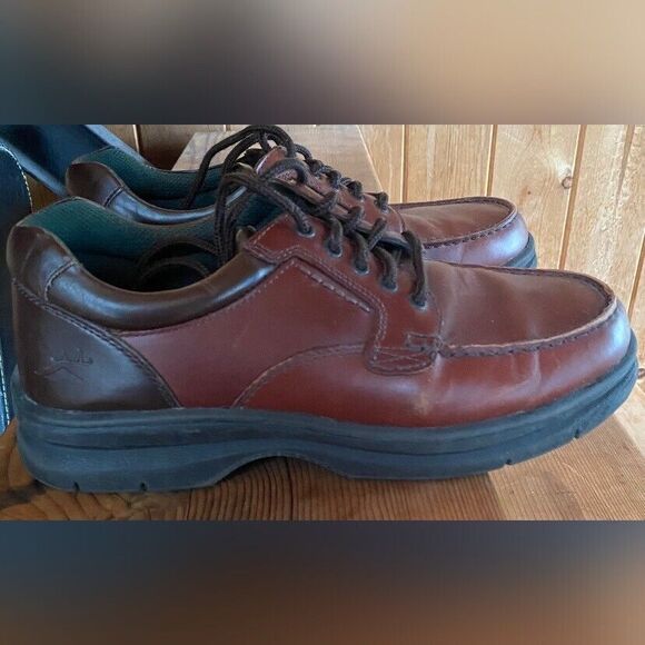 Deer Stags Shoes Men’s 9 Brown Leather Two Tone Tie Up Derby - Picture 1 of 6